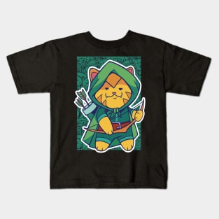 D&D Ranger Class Kawaii Cat Kids T-Shirt